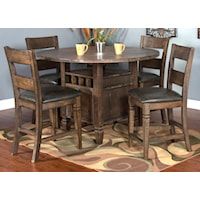 5-Piece Dining Set includes 4 Barstools